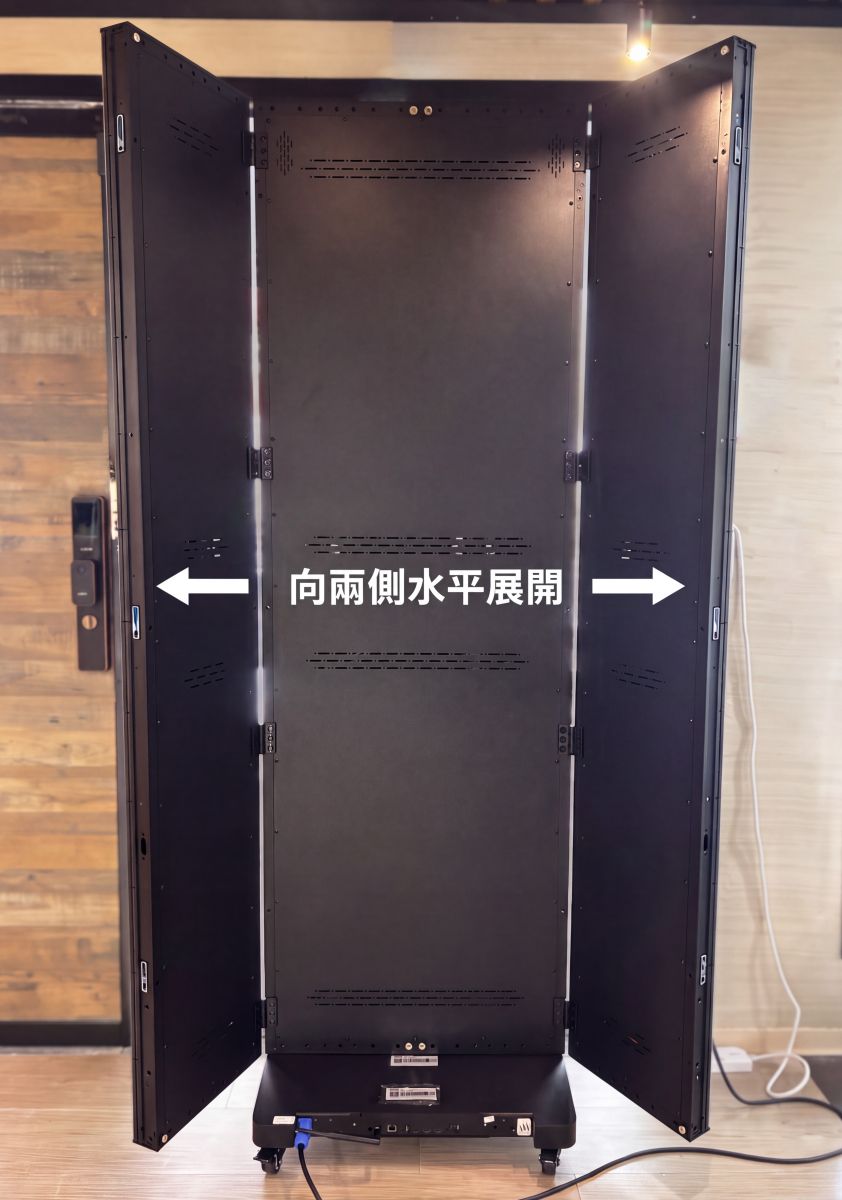 三摺廣告機展開示意圖