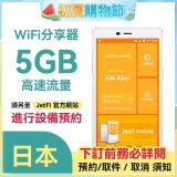 jetfi 日本Wifi分享器 5GB高速流量