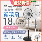 486獨家款【中央牌】18吋DC節能內旋式9段式遙控循環立扇KDS-182SR