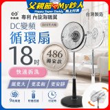 486獨家款【中央牌】18吋DC節能內旋式9段式遙控循環立扇KDS-182SR