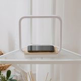 【KENLUCK】觸控調光無線充電盤氣氛燈QI認證 淺橡木