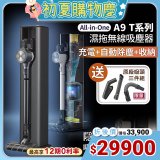 【限時下殺再送吸頭】LG CordZero ThinQ A9T系列 All-in-One濕拖無線吸塵器(夜幕灰) A9T-MAX