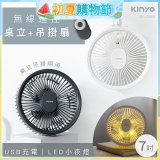 【KINYO】無線遙控LED吊扇 7吋 (UF-7065)