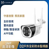 【FAMMIX 菲米斯】300萬畫素全彩夜視戶外照明WiFi攝影機/監視器D2