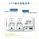 【KINYO】2開2插PD+USB分接器 (GIPD-322)