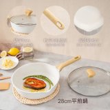 【KINYO】陶瓷不沾鍋系列 附強化玻璃鍋蓋 白色 (牛奶鍋、炒鍋)