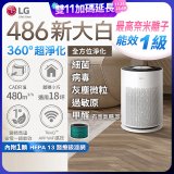  【限時破盤】LG PuriCare™ 360°超淨化大白空氣清淨機-Hit 新大白 (AS601HWG0) 