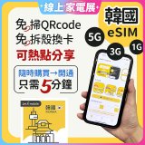 jetfi 韓國eSIM 1GB／3GB／5GB