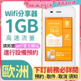 jetfi 歐洲Wifi分享器 1GB高速流量 