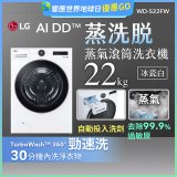 LG AI DD™蒸氣滾筒洗衣機 (蒸洗脫)｜22公斤｜WD-S22FW (冰瓷白)