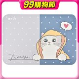 【瑪思特】頂級軟式珪藻土吸水地墊-貓咪系列(60*40cm) 雨衣小貓