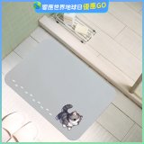 【日竹門】頂級吸水地墊-貓咪夜光-尖耳灰紋