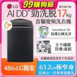 486xLG獨家 17公斤直立式洗衣機｜智慧直驅變頻｜AI DD™｜極光黑 (WT-VD17B)