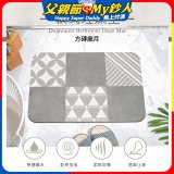 【日竹門】頂級軟式珪藻土吸水地墊-花磚系列(60*40cm)