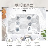 【日竹門】頂吸軟式珪藻土吸水地墊-幾何綠植系列(60*40cm)
