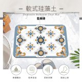 【日竹門】頂吸軟式珪藻土吸水地墊-幾何綠植系列(60*40cm)