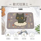 【日竹門】頂吸軟式珪藻土吸水地墊-北歐貓咪/世界名畫系列(60*40cm)