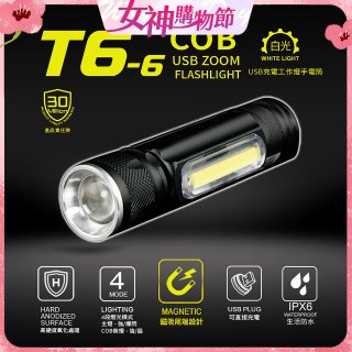 【免運】RONEVER 充電式工作燈手電筒 PA-T6-6