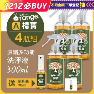 橘寶濃縮多功能洗淨液【加贈1瓶30ml隨身瓶】