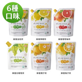 【韓味不二】花泉-果醬茶系列500g袋裝超值4入組(6種口味選擇) -2024/08到期