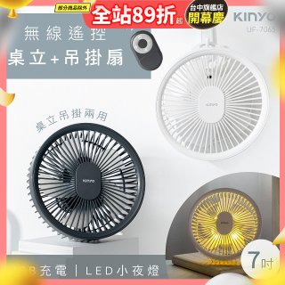 【KINYO】無線遙控LED吊扇 7吋 (UF-7065)
