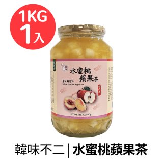 【韓味不二】生茶系列-水蜜桃蘋果茶１瓶(1kg/瓶)-2024/04到期