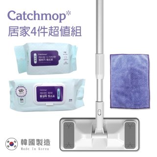 韓國Catchmop 輕巧平板拖把居家4件組