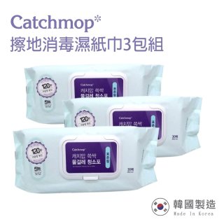 韓國Catchmop 輕巧平板拖把專用擦地消毒濕紙巾3包組