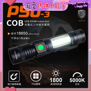 【免運】RONEVER 充電式手電筒 PA-P50-3 (附電池收納盒) 