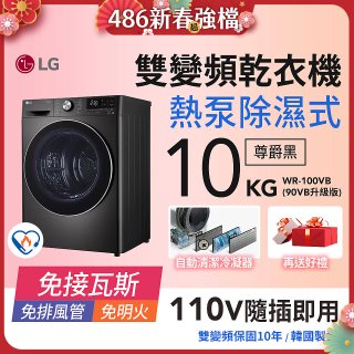 LG 免曬衣乾衣機｜10公斤 (尊爵黑) WR-100VB