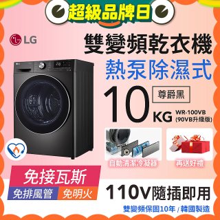LG 免曬衣乾衣機｜10公斤 (尊爵黑) WR-100VB
