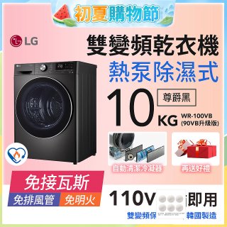 LG 免曬衣乾衣機｜10公斤 (尊爵黑) WR-100VB