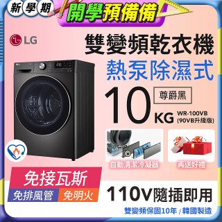 LG 免曬衣乾衣機｜10公斤 (尊爵黑) WR-100VB