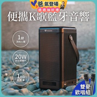 【YOULISN優力神】便攜K歌藍牙音響 S12 雙麥克風組