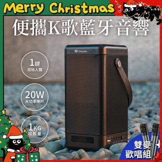 【YOULISN優力神】便攜K歌藍牙音響 S12 雙麥克風組
