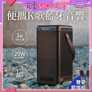 【YOULISN優力神】便攜K歌藍牙音響 S12 雙麥克風組