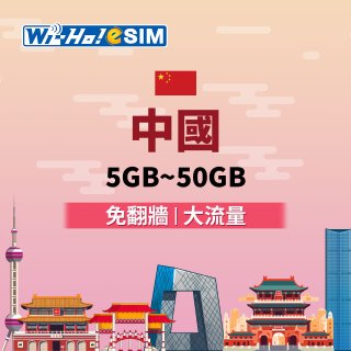 Wi-Ho! eSIM中國5日／8日／15日／30日