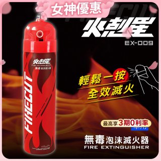 【KINYO】台灣製 火剋星泡沫滅火器 居家車用三合一設計 滅火/切割/破窗 (EX-009)
