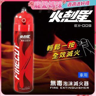 【KINYO】台灣製 火剋星泡沫滅火器 居家車用三合一設計 滅火/切割/破窗 (EX-009)