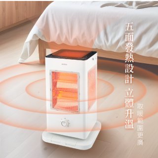 【KINYO】五面取暖直立式電暖器 (黑EH-838/白EH-520)