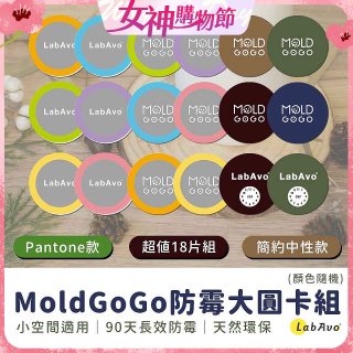 MoldGoGo防霉大圓卡18片組_Pantone款 玫瑰花香／中性款 木質香