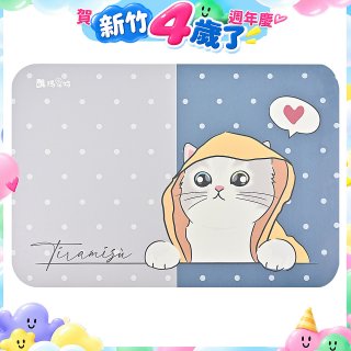 【瑪思特】頂級軟式珪藻土吸水地墊-貓咪系列(60*40cm) 雨衣小貓