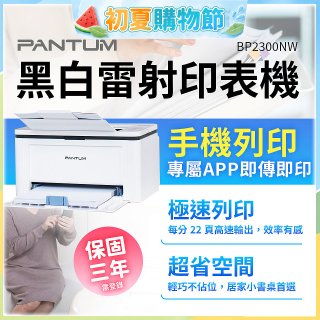 PANTUM BP2300NW 黑白雷射印表機 (支援手機/藍牙連線雙頻)