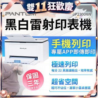 PANTUM BP2300NW 黑白雷射印表機 (支援手機/藍牙連線雙頻)