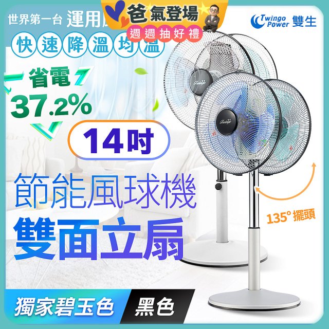 雙生 節能風球機雙面立扇