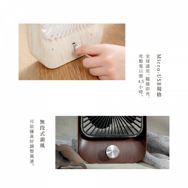 【KINYO】木紋質感靜音風扇(可無段式調風)