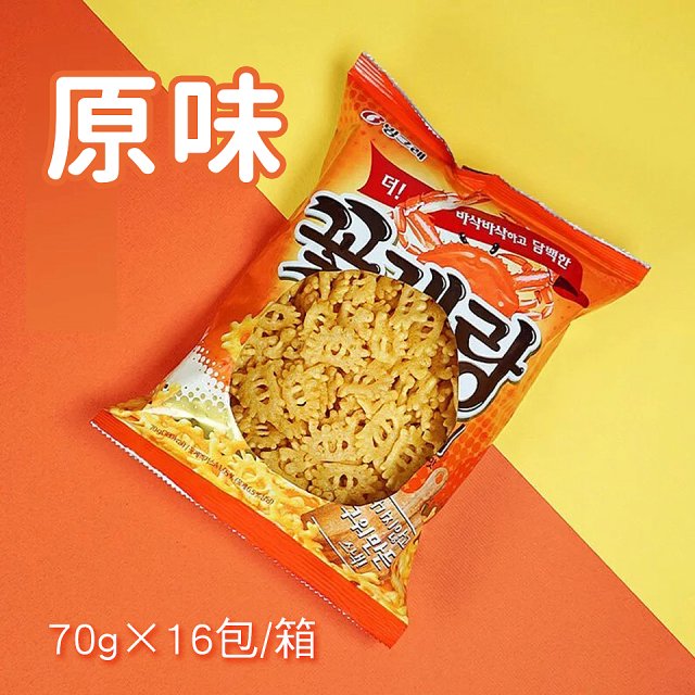 【韓味不二】Binggrae 螃蟹餅乾  (原味/火辣炒碼) 超值箱購_70g*16包/箱(2023/09到期)