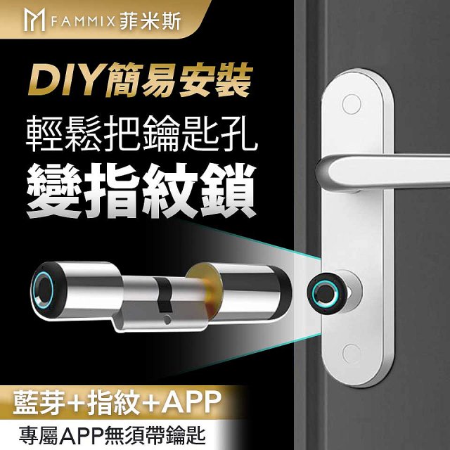 【FAMMIX 菲米斯】二合一簡易型智慧指紋安全電子鎖