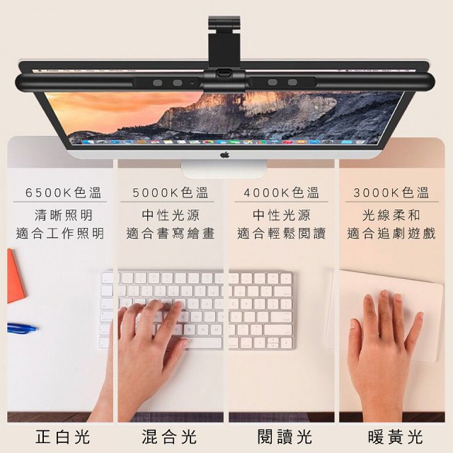 【KINYO】防眩光螢幕掛燈46cm (PCED-855)
