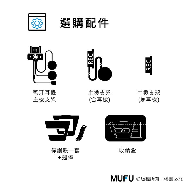 MUFU機車行車記錄器 V30P好神機 (贈)64G記憶卡｜專用收納盒